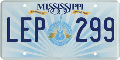 MS license plate LEP299