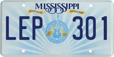 MS license plate LEP301