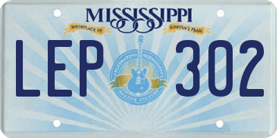 MS license plate LEP302