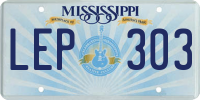 MS license plate LEP303