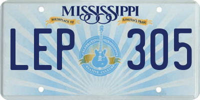 MS license plate LEP305