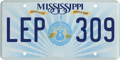 MS license plate LEP309