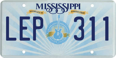 MS license plate LEP311