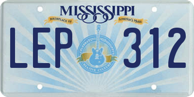 MS license plate LEP312