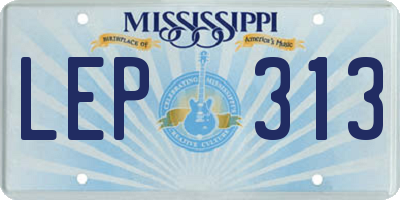 MS license plate LEP313
