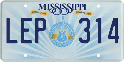 MS license plate LEP314
