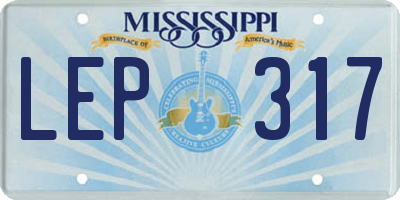 MS license plate LEP317
