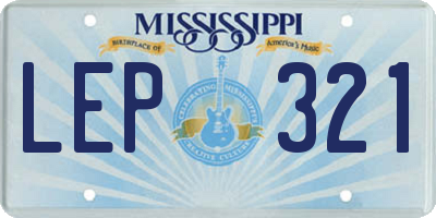 MS license plate LEP321