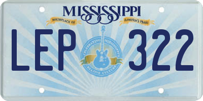 MS license plate LEP322