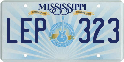 MS license plate LEP323