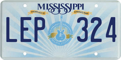 MS license plate LEP324