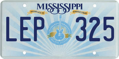 MS license plate LEP325