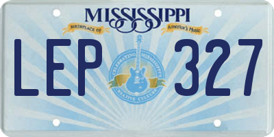 MS license plate LEP327