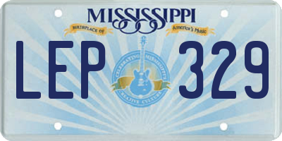 MS license plate LEP329