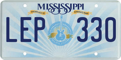 MS license plate LEP330