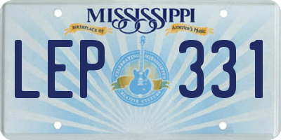 MS license plate LEP331