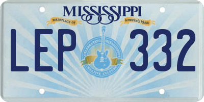 MS license plate LEP332