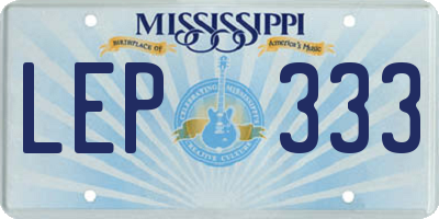 MS license plate LEP333