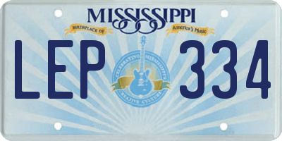 MS license plate LEP334