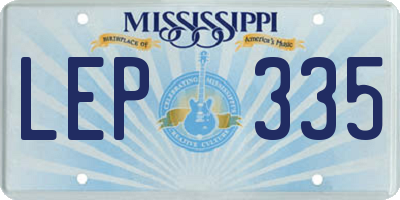MS license plate LEP335