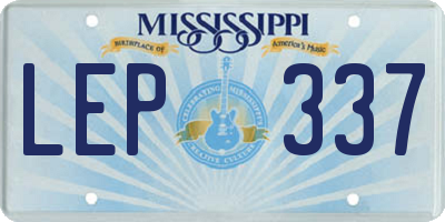 MS license plate LEP337