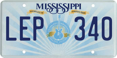 MS license plate LEP340