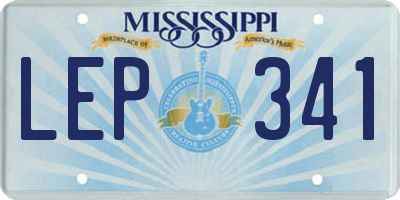 MS license plate LEP341