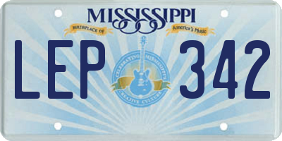 MS license plate LEP342
