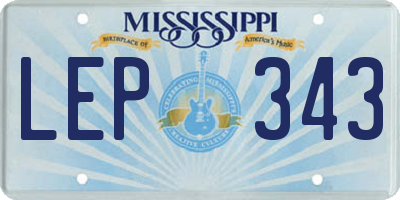 MS license plate LEP343