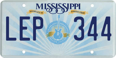 MS license plate LEP344