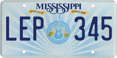 MS license plate LEP345