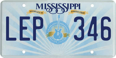 MS license plate LEP346