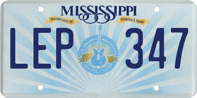 MS license plate LEP347