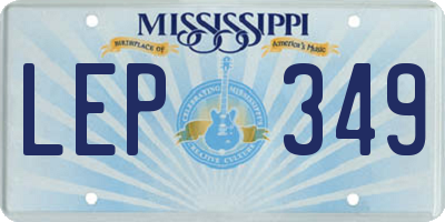 MS license plate LEP349