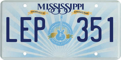 MS license plate LEP351