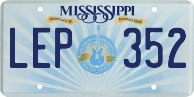 MS license plate LEP352