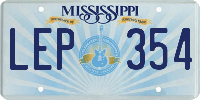 MS license plate LEP354