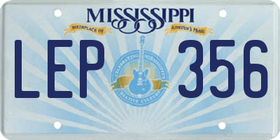 MS license plate LEP356