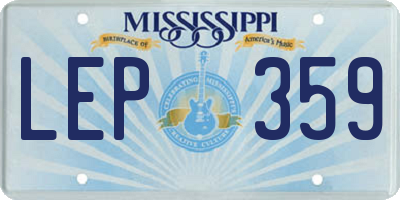 MS license plate LEP359