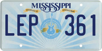 MS license plate LEP361