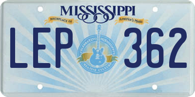 MS license plate LEP362