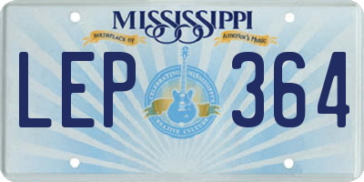 MS license plate LEP364