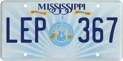 MS license plate LEP367