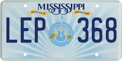 MS license plate LEP368