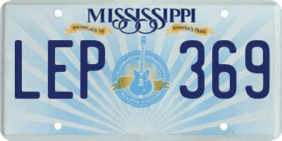 MS license plate LEP369