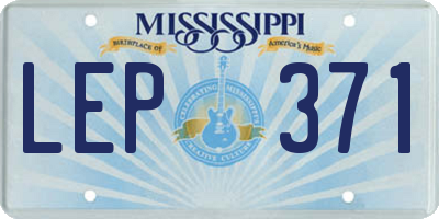MS license plate LEP371
