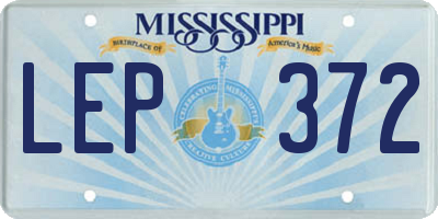 MS license plate LEP372