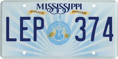 MS license plate LEP374