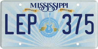 MS license plate LEP375