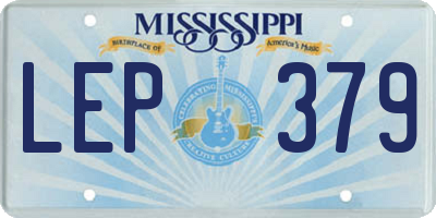 MS license plate LEP379